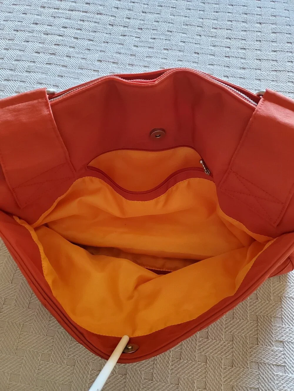 Baggallini Burnt Orange Coral Quilted Nylon Travel Tote Bag Shoulder Satchel